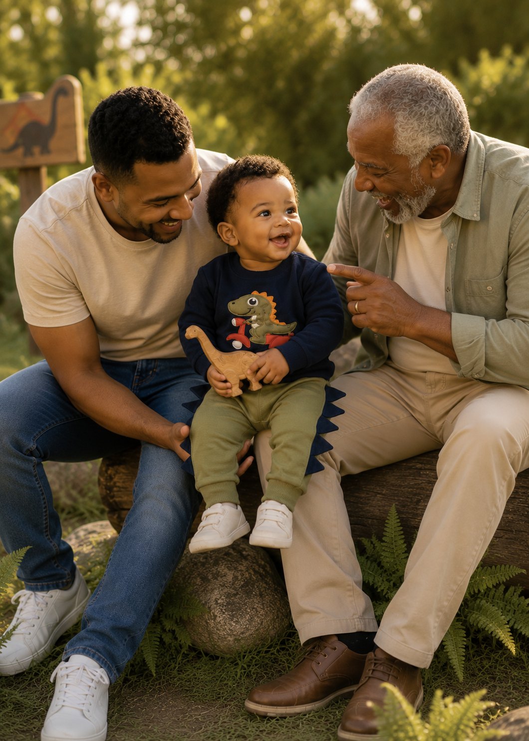 Bebê em momento de carinho com a família